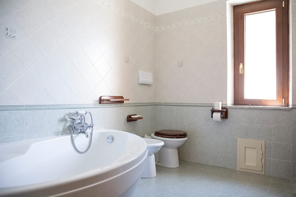 Bathroom with large bathtub